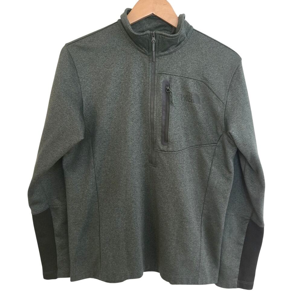 The North Face Olive Green Quarter Zip Fleece Pullover Men's M